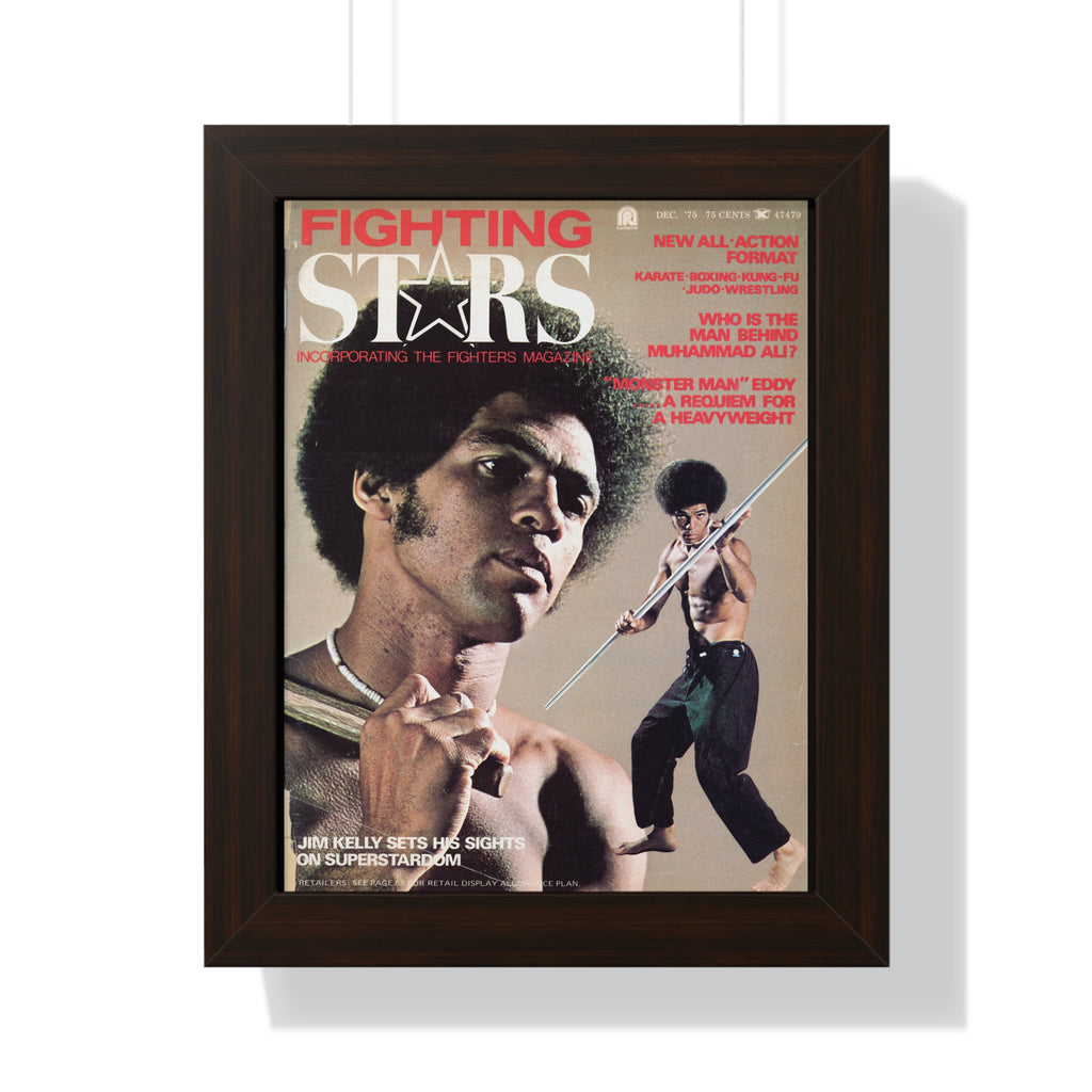 FIGHTING STARS COLLECTION: JIM KELLY POSTER 11" x 14" Walnut