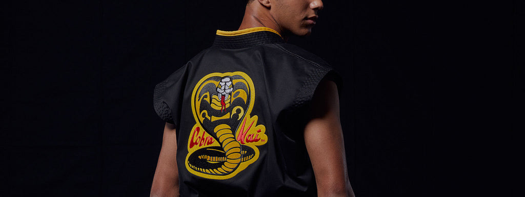 Cobra Kai logo on back of apparel