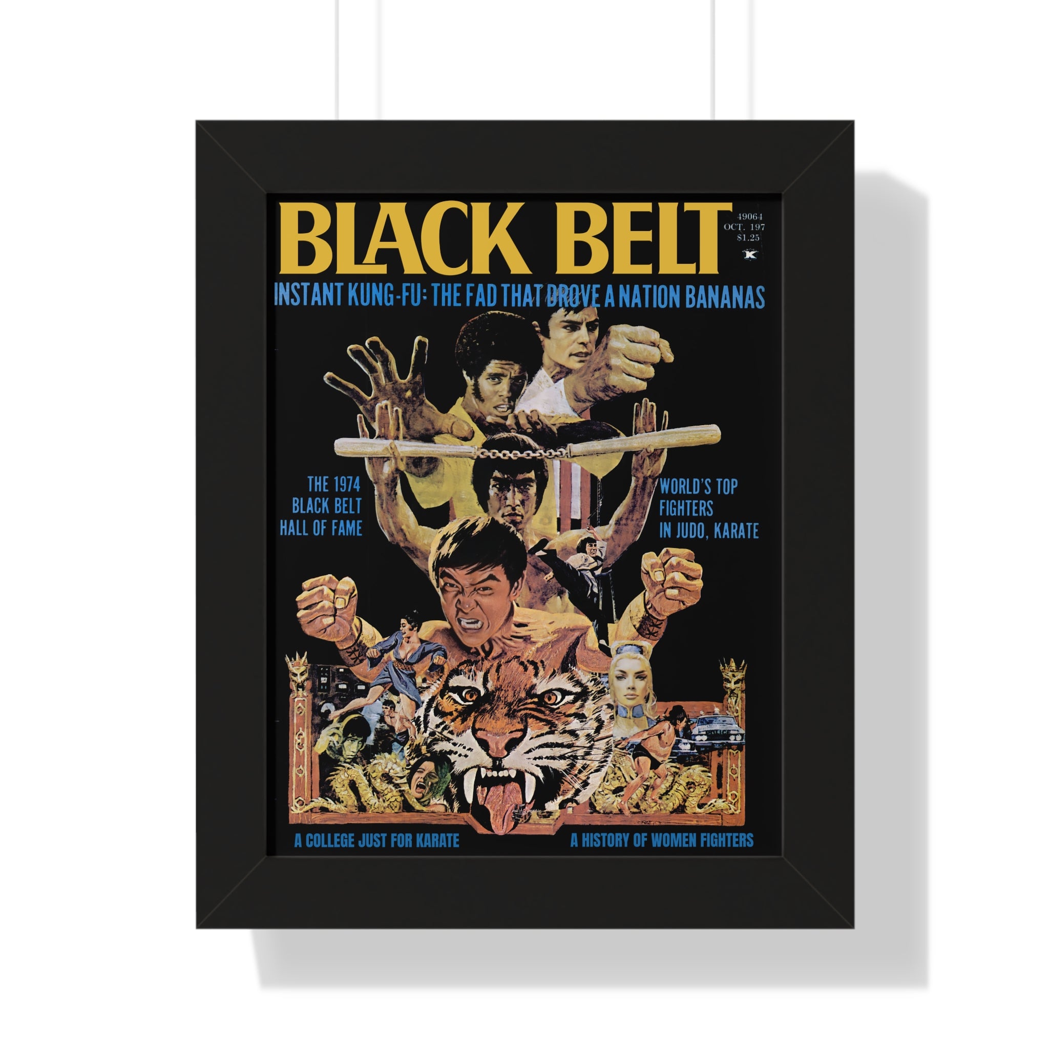 BRUCE LEE COLLECTION DRAGON COVER FRAMED POSTER Black Belt Mag