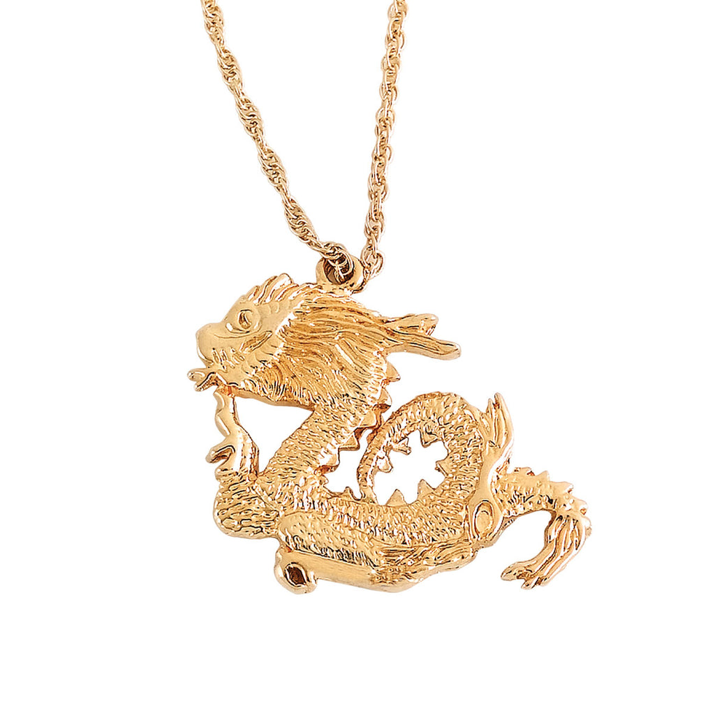 Dragon Figure 14k Gold Platted Necklace